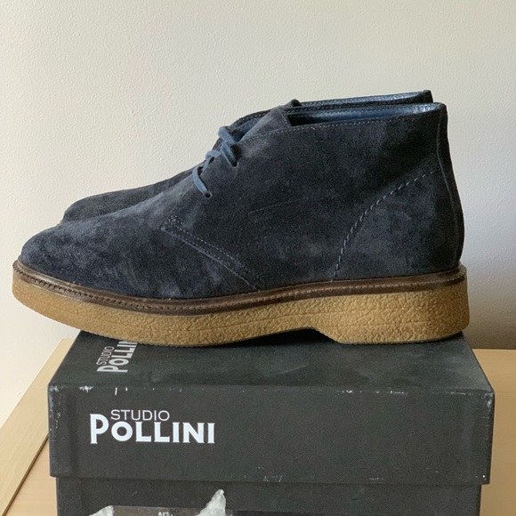 Pollini blue suede ankle boots, blue, size 39 - Picture 3 of 8